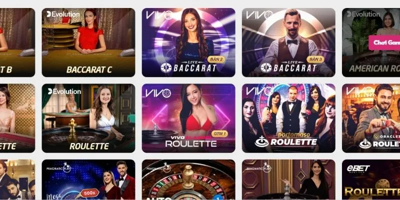 Kho game đa dạng tại sảnh casino trực tuyến Net88